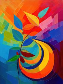 Abstracte Kleurrijke Botanische Kunst: Multicolour 2 van STUDIO ARTSY