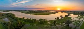 IJssel panoramic landscape during sunset by Sjoerd van der Wal Photography