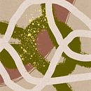 Abstract Geometric Organic Shapes And Lines in Pink, Green  and Gold. by Dina Dankers thumbnail