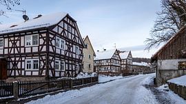 Herleshausen vakwerkhuizen in de winter