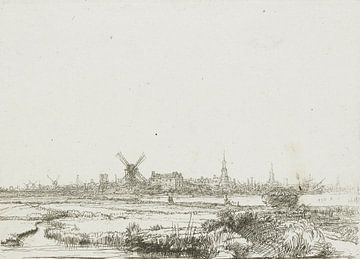 Rembrandt van Rijn, Vue d'Amsterdam sur Atelier Liesjes