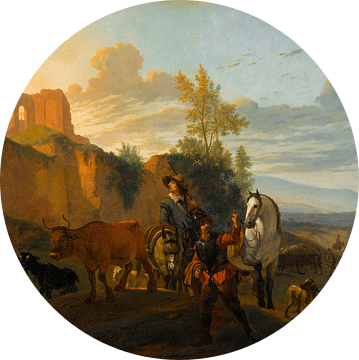 Italiaans landschap met soldaten, Karel du Jardin (kopie naar)