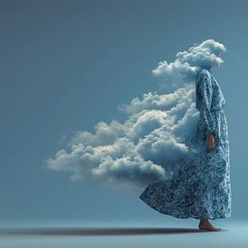 abstrakte surrealistische Kunst Frau mit Wolken von Egon Zitter
