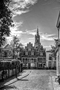Hawk and Bloemendalse Binnenpoort historical Amersfoort black and white