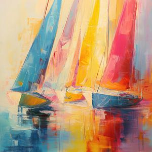 Bunte Segelboote