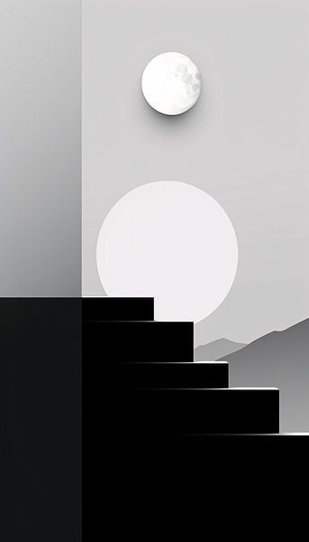 Minimal Art - Zon, Maan en Treden by Surreal Media