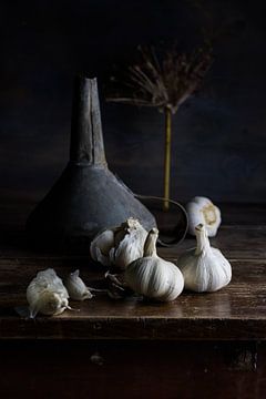 Still life garlic by Clazien Boot