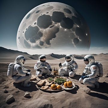 Astronauten picknicken op de maan van Gert-Jan Siesling