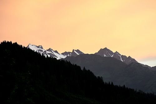 Coucher de soleil dans les Alpes autrichiennes