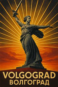 Wolgograd Das Vaterland ruft Poster - Mamayev Kurgan Monument Kunst
