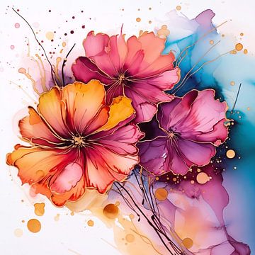 bloemen abstract van Virgil Quinn - Decorative Arts