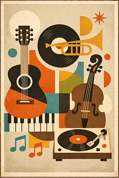 Retro muziekinstrumenten van irgian firmansyah