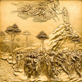 Detail panel of bronze doors Baptistry, Florence by René Weijers