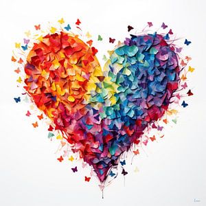 Regenbogen Schmetterling Herz