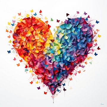 Rainbow butterfly heart by Lauri Creates