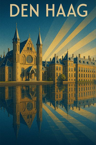 Den Haag Wandkunst - Retro Niederländische Architektur von Travel Shop