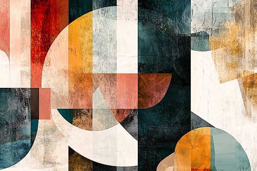 Geometrische abstracte kunst met kleur