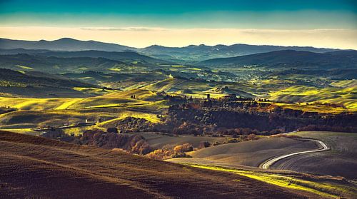 Panoramisch uitzicht op Volterra. Toscane