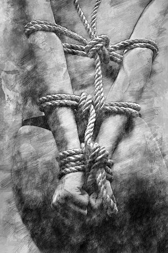 In the ropes (erotica, drawing)