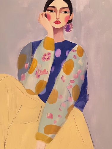 Kleurrijk modern en abstract portret