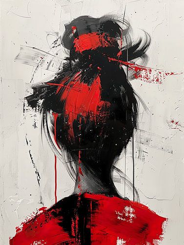 Japanische Geisha, Acryl