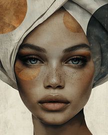 Modernes Porträt in Erdtönen von Carla Van Iersel