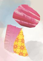 Abstracte collage op een achtergrond van aquarel