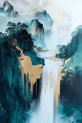 Berg-Wasserfall-Passage