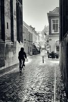 Street photography in Utrecht. Under the Dom in Utrecht towards the Servetstraat in winter.  (Utrech
