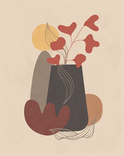 Minimalistisch stilleven in aardetinten