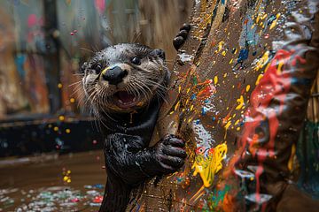 Otter mit Farbe von Art & Soul Creations