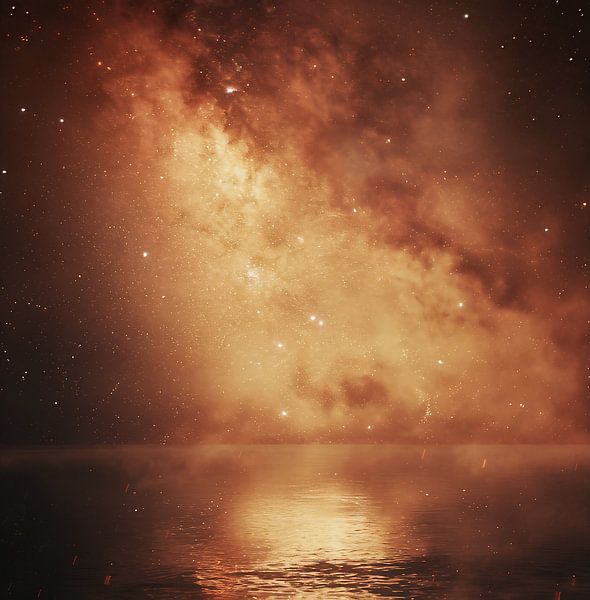 Brennender Sternenhimmel von fernlichtsicht