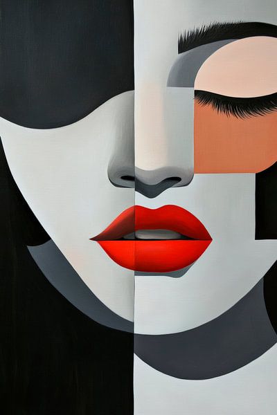 Un visage dans un jeu de contrastes artistiques par Poster Art Shop