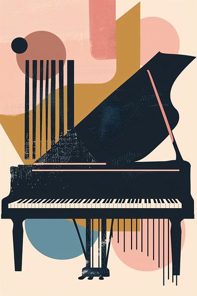 Abstract Piano in Vivid Colours by Imperial Art House