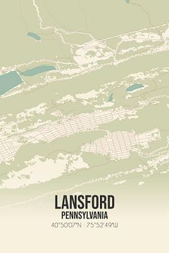 Alte Karte von Lansford (Pennsylvania), USA. von Rezona