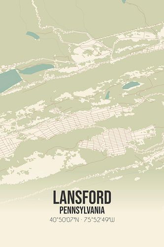 Alte Karte von Lansford (Pennsylvania), USA.