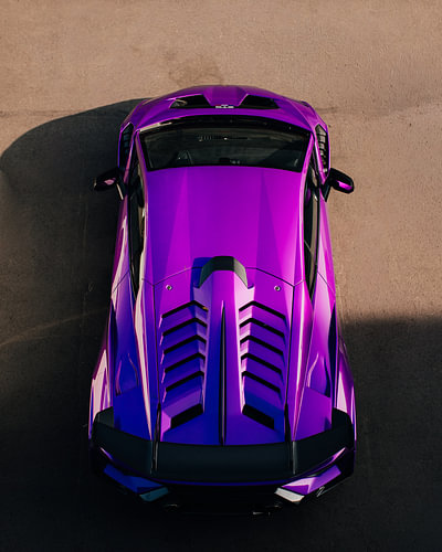 Vogelperspectief Apex – Lamborghini Huracán STO van bovenaf gezien