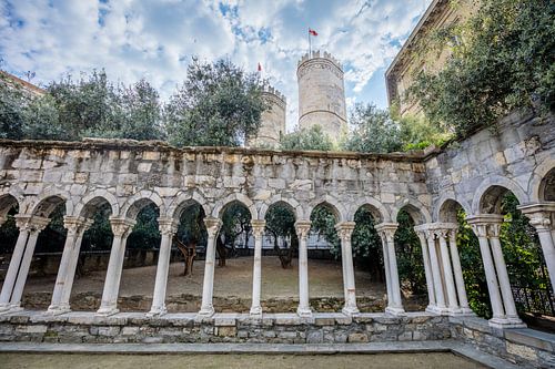 Ruins of the monastery of St Andrew in the centre of Genoa, Italy