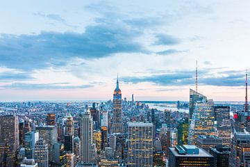 Uitzicht op Manhattan in de Schemering