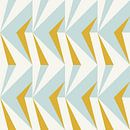 Retro geometry  with triangles in Bauhaus style in yellow, blue, white by Dina Dankers thumbnail