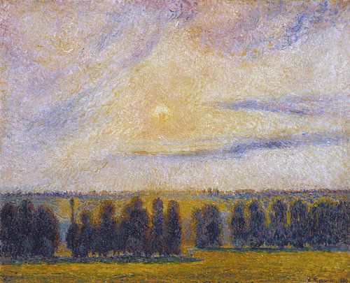 Camille Pissarro,Zonsondergang bij Eragny, 1890