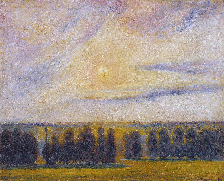 Camille Pissarro,Sunset at Eragny, 1890 by finemasterpiece