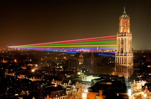 Sol Lumen - Laserkunstwerk van Uithof naar Domtoren in Utrecht