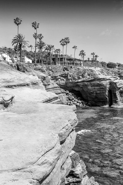 SAN DIEGO Sunset Cliffs | Monochrom von Melanie Viola