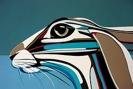 Art abstrait coloré d'un lapin sur Art & Soul Creations