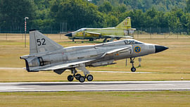 Saab Viggen from the Swedish Air Force Historic Flight. by Jaap van den Berg