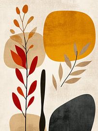 Abstrakte organische Formen, Bohème-Stil von Japandi Art Studio