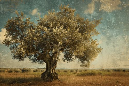 Olijfboom in Impressionistische Stijl
