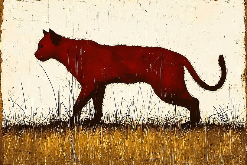 Red cat in tall grass by Imperial Art House