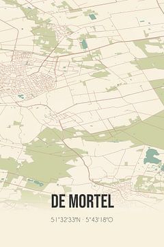 Vintage landkaart van De Mortel (Noord-Brabant) van MijnStadsPoster